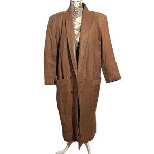 Vintage G-III Global Identity Leather Double Breasted Long Trench Coat Duster